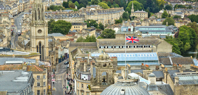 View from the tower at Bath Abbey, Bath, England