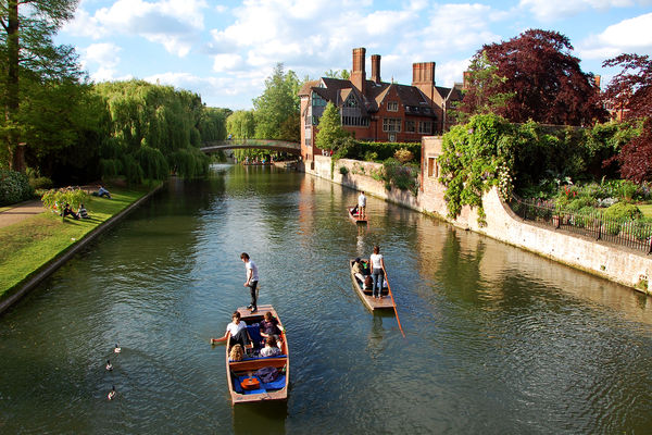 Punting on the River Cam, Cambridge, England