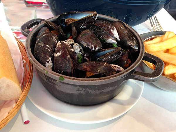 Mussels served in Brussels, Belgium