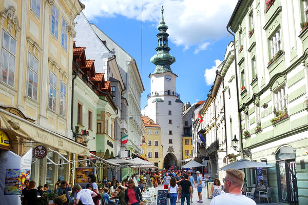 Michalská Street and St. Michael's Gate, Bratislava, Slovakia