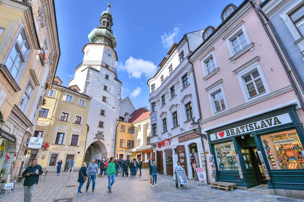 Michalská Street and St. Michael's Gate, Bratislava, Slovakia