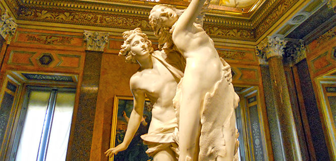 Bernini's Apollo Chasing Daphne in the Borghese Gallery