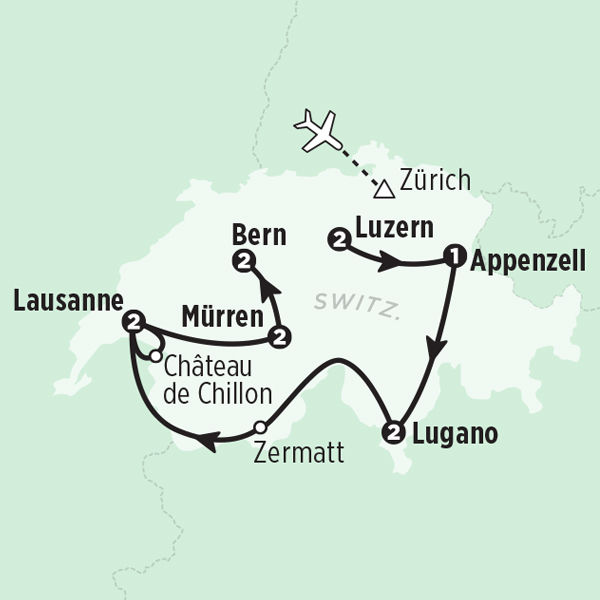 Map Lucerne To Zermatt