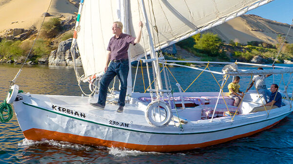 Rick on a traditional felucca along the Nile in Egypt