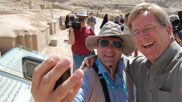 Guide Seyed and Rick taking a selfie, Iran