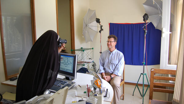 Cameraman Karel getting his photo taken, Iran