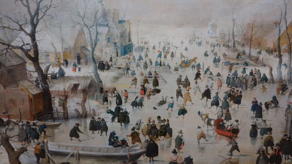 Winter landscape painting by Hendrick Avercamp in the Rijksmuseum, Amsterdam, Netherlands