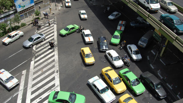 Traffic-filled roads, Iran