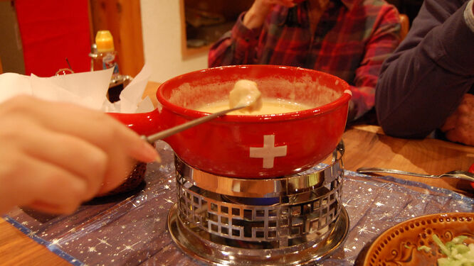 Fondue at home, Gimmelwald