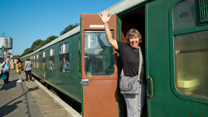 Swanage Railway steam train, Swanage, England