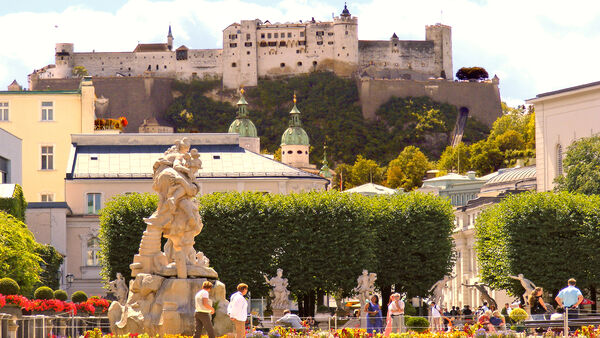 Hohensalzburg Fortress as seen from Mirabell Gardens, Salzburg