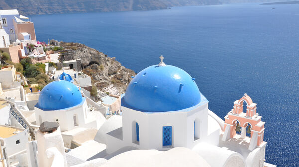 Coast of Crete island in Greece. Beautiful Mediterranean Sea view