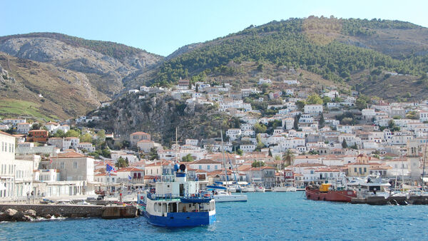 Port and harbor on the island of Hydra, Greece