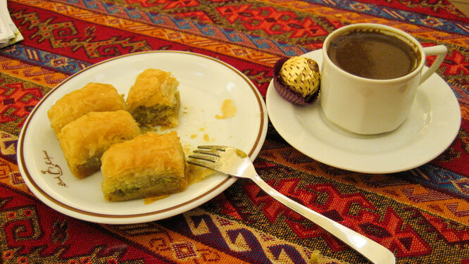 Turkish coffee as served in Grand Bazaar, Istanbul, Turkey