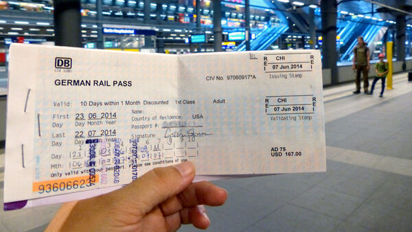 Rail pass, Berlin Hauptbahnhof, Germany