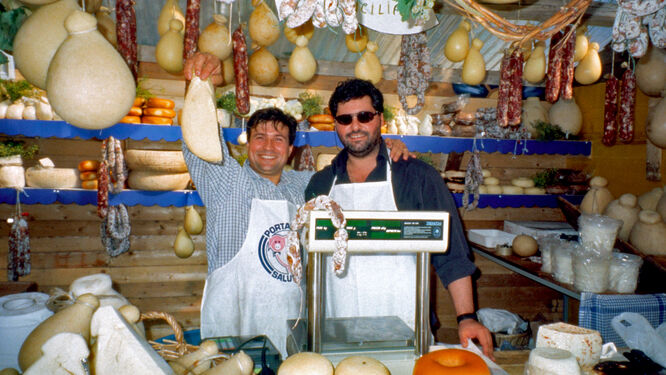 Salami shop, Sicily, Italy