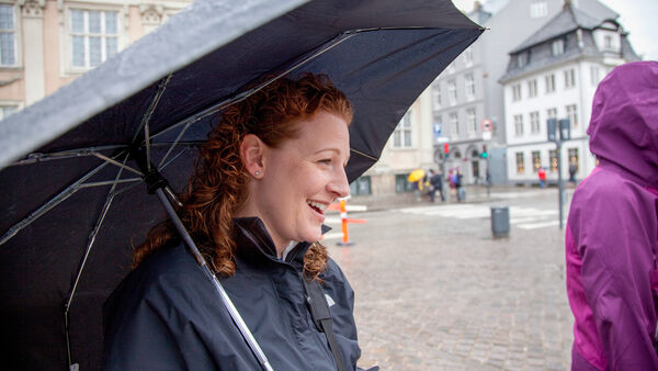 Woman holding umbrella