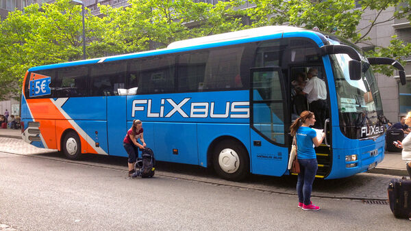 People boarding a Flix bus