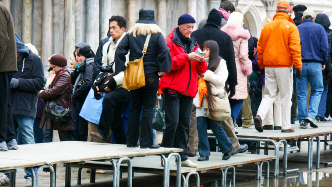 Acqua alta on St. Mark's Square, Venice