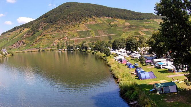 Camp sites in Mosel Valley, Germany