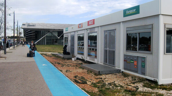 Rental car office, France