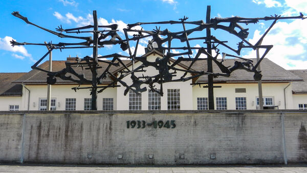 Sculpture at the memorial of the concentration camp in Dachau, Germany