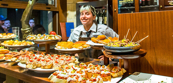 waitress-with-tapas-in-spain