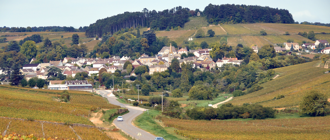 The vineyard-ringed village of Pernand-Vergelesses, in Burgundy's Côte-d'Or wine region