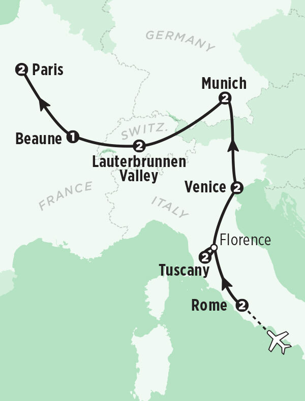 Europe tour map