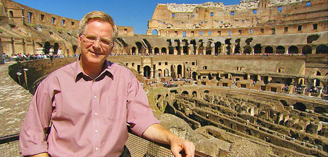 Rick Steves at the Colosseum in Rome, Italy