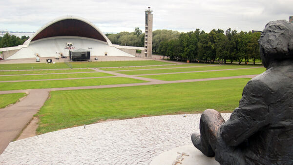The grassy grounds and amphitheater of the Estonian Song Festival, in Tallinn's Kadriorg neighborhood