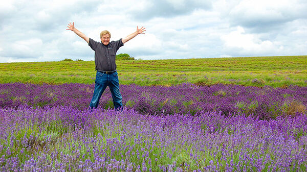 Rick Steves in a lavender field