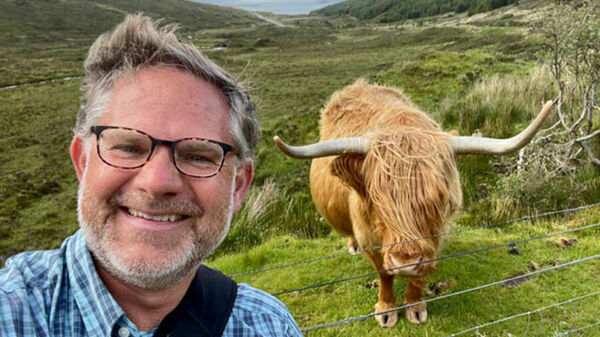 Cameron and a hairy coo