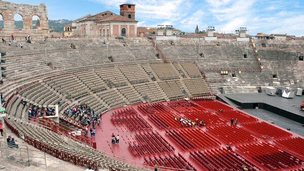 The giant, largely intact, Roman arena in Verona, Italy