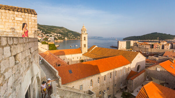 Dubrovnik's Old Town, as seen from the inland side of its city walls