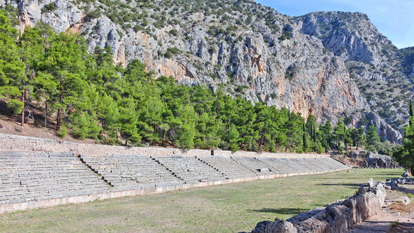 The ancient stadium used for the Pythian Games, Delphi, Greece