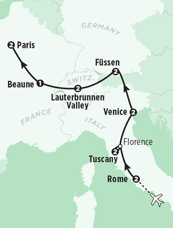 14-Day Europe Tour Map - Rick Steves