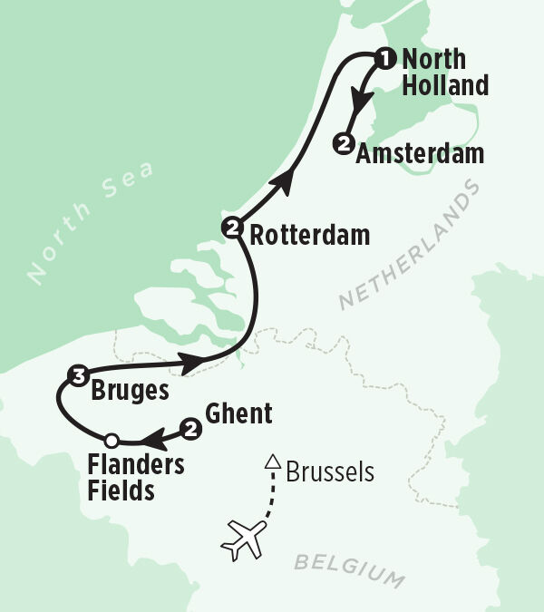 Belgium-Holland Tour Map - Rick Steves