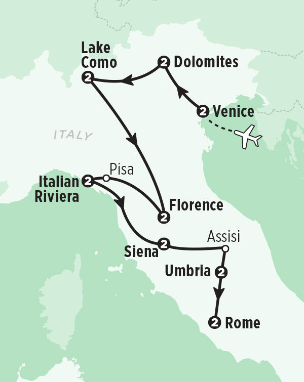 Best of Italy Tour Map - Rick Steves