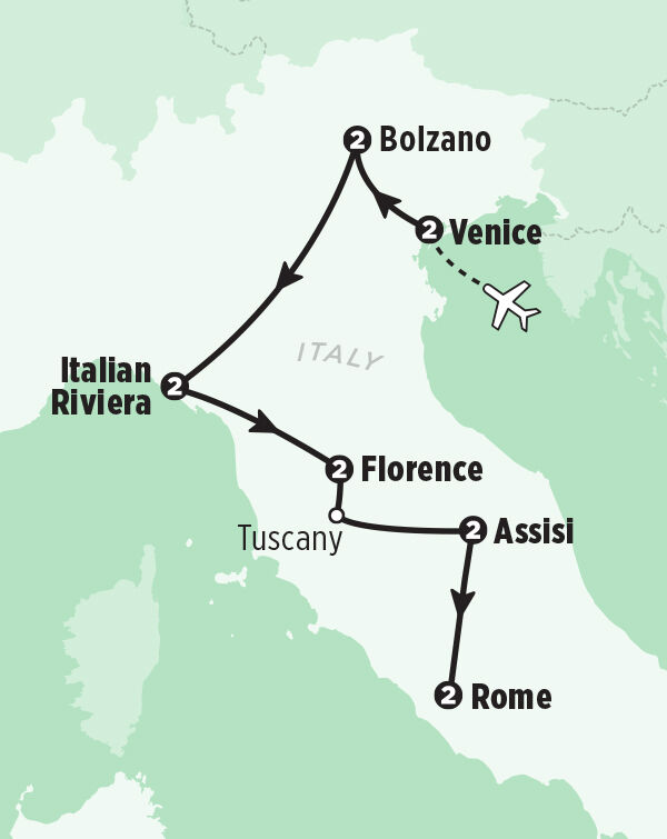 My Way Italy Tour Map - Rick Steves