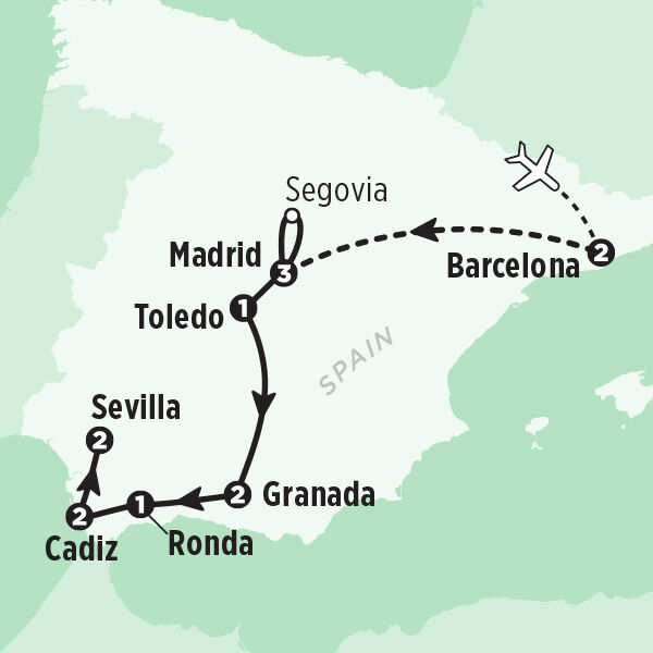 Best of Spain Tour Map - Rick Steves