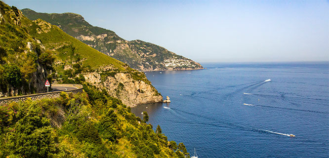 Road with sea view, Amalfi Coast, Italy
