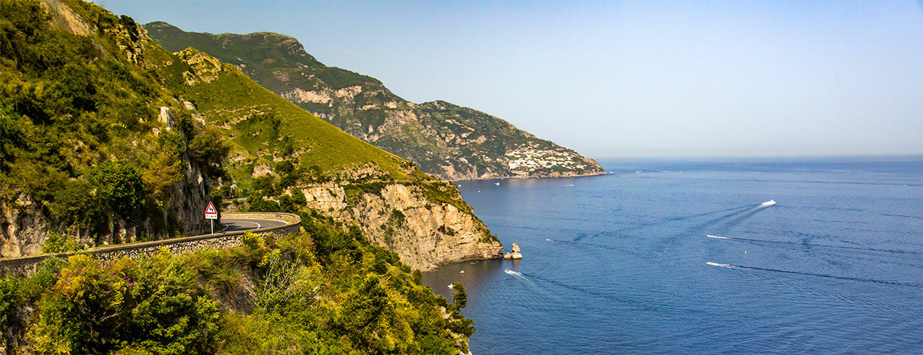 Road with sea view, Amalfi Coast, Italy