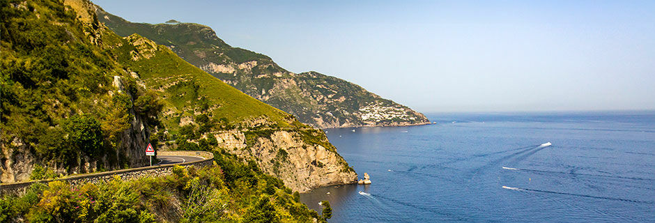 Road with sea view, Amalfi Coast, Italy