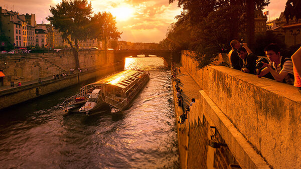 Boat on Seine River, Paris
