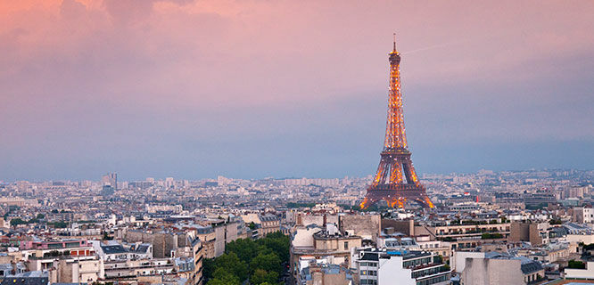 Eiffel Tower at dusk, Paris
