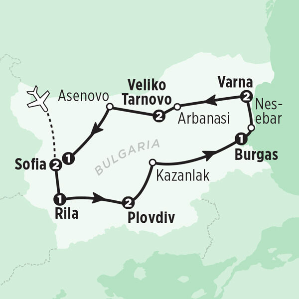 bulgaria tour map