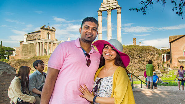 couple at Roman Forum