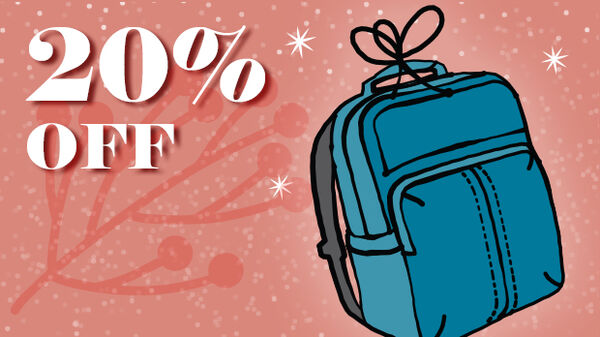 20% off travel bags and luggage