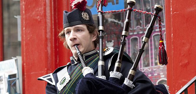 Bagpiper in Edinburgh, Scotland